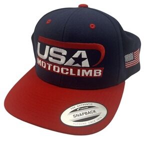 Motoclimb Cap SnapBack Hat Motorcycle Adjustable With Sticker Yupoong
